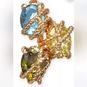 Charter Club gold tone multi wrapped stone approx 18” necklace chain